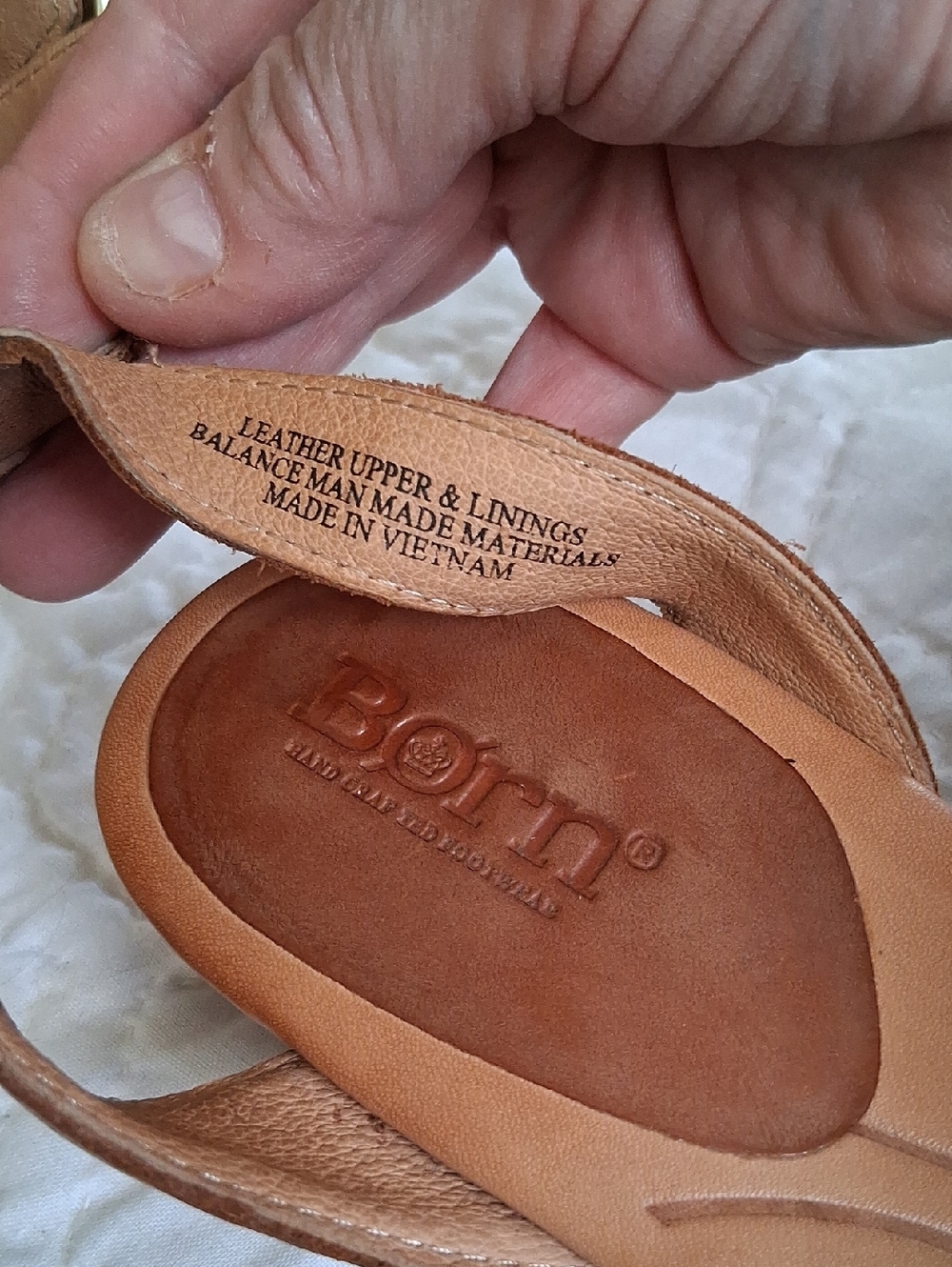 Born Tan Leather Ankle Strap Sandals - Picture 6 of 9